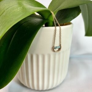 Half Moon Turquoise Gem Necklace